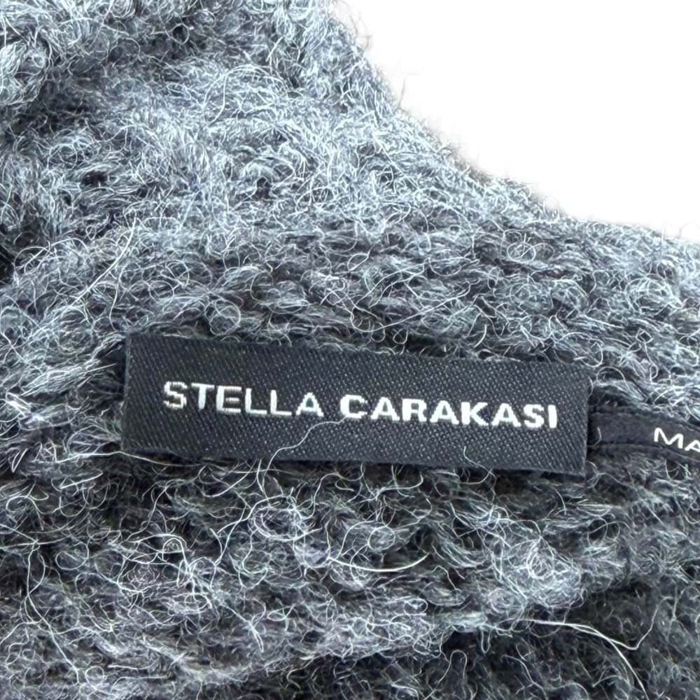 STELLA CARAKASI Shrug Gray Alpaca Blend Cowl Neck Cropped Women's Small Snood - Picture 4 of 7